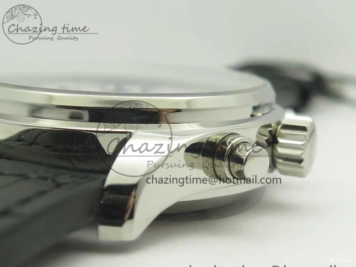 MIROTIME 0126 Pilot Chrono 377725 SS ZF 1:1 Best Edition White Dial on Black Leather Strap A Soft 7183